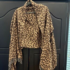 Talbots Leopard Print Cape
